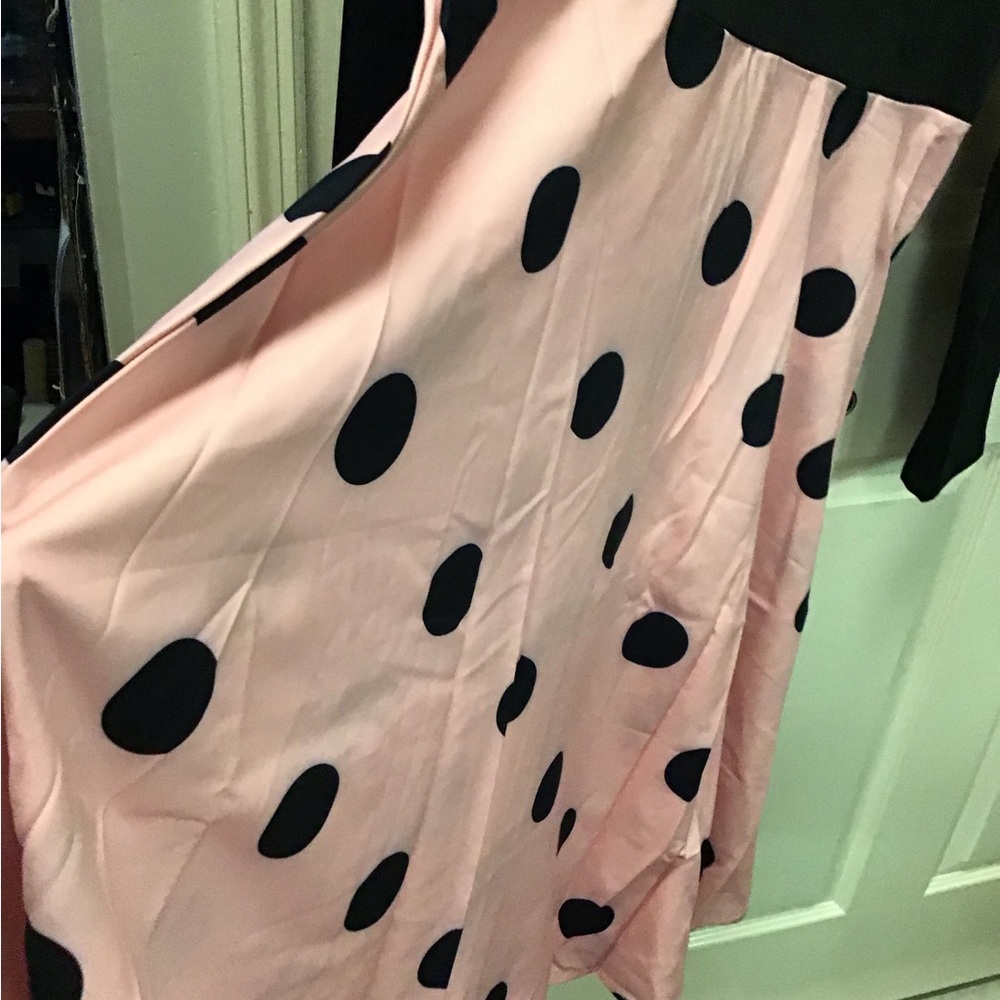 Ladies size XXL Pink and Black Polka dot retro dress - Picture 15 of 16